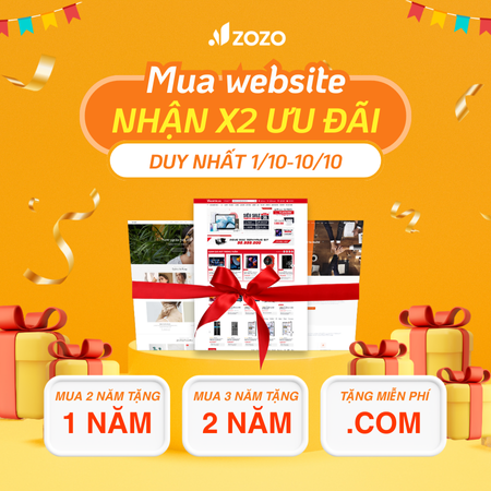 Tháng 10 sale to: Mua website nhận x2 ưu đãi